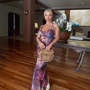 2025 <span class=keywords><strong>AliExpress</strong></span> femmes élégante robe d'été Style de vacances licou cou dos nu Sexy Slim Fit pour les fêtes de jour - Product Image 2