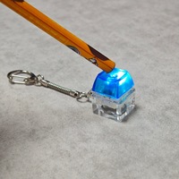 Acrylic Fish Decompression Glowing UV Printed Square Mechanical Keyboard Key Toy Button Electronic Mini Key Cap Small Pendant
