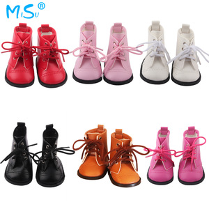 Chaussures de poupée, bottes Martin de 7,5 cm, chaussures en cuir à lacets pour poupées américaines de 18 pouces - Product Image 1