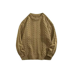 Suéter Cárdigan de Punto de Cuello Redondo a Cuadros de Alta Calidad, 100% Algodón, para Hombre, Corte Holgado, Invierno, Bangladesh - Product Image 4