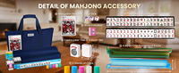 Ensemble complet de Mahjong américain, 166 tuiles, avec 3 sacs, supports, pions, dés, étui de voyage, boîte cadeau pour 4 joueurs