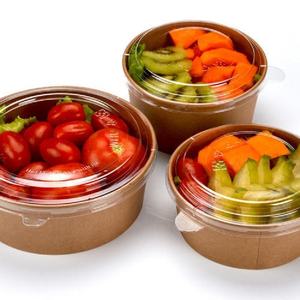 Envases desechables de papel Kraft biodegradables ecológicos con tapas para un almacenamiento y transporte seguros - Product Image 6