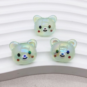 <span class=keywords><strong>Perles</strong></span> acryliques en forme d'ours en gelée phosphorescentes à trou droit, mignonnes, style dessin animé, pour la fabrication de bracelets de téléphone, colliers et bijoux, vente en gros - Product Image 6