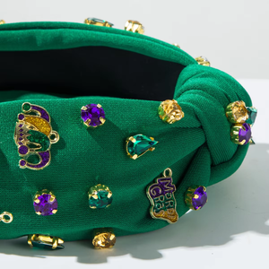 Hlc नए orllec मार्डी ग्रास पार्टी हेडबैंड हरे बैंगनी सोना गैंडा w मास्क हैट चार्म्स जूलिटेड हेयरबैंड निर्माता - Product Image 5