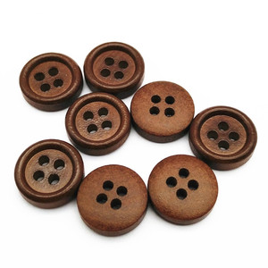 Nút gỗ 11.5mm 18L màu nâu sẫm, nút gỗ 4 lỗ, nút gỗ Áo - Product Image 5