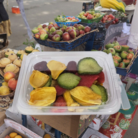 Contenant rectangulaire jetable en plastique transparent avec couvercle à clapet, inviolable, pour aliments, gelées, salades, noix, bonbons
