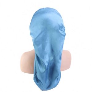 Foldable Extra Long Sleeping Caps Soft Stain <b>Braid</b> Bonnet Button Comfortable Single Lay Hair Covers With Deadlocks - Product Image 4