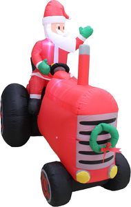 Tractor Vintage de 6 pies con luz LED de Papá Noel, tela impermeable, decoraciones inflables de Navidad para exteriores, forma de <span class=keywords><strong>casa</strong></span> - Product Image 6