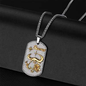 Taurus 12 segni zodiacali collana in acciaio inox splendidamente progettato catena a maglie romantico oroscopo ciondolo commemorativo - Product Image 4