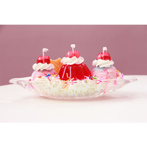 I046 Bougie parfumée en forme de <span class=keywords><strong>bateau</strong></span>, bougie pudding glacé d'été, bougies colorées attrayantes, petites bougies exquises - Product Image 2