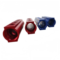 Collecteur d'eau en aluminium VERTEILER, raccords de couplage, couleur bleu-rouge, filetage femelle BSP NPT, débitmètre basse pression
