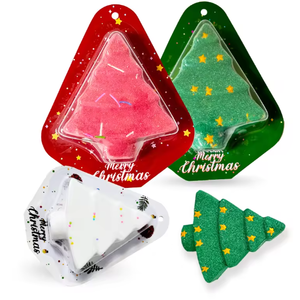 Ensemble de bombes de bain en forme de sapin de Noël avec mini figurines, emballage sous film rétractable, adorables bombes effervescentes pour enfants - Product Image 3
