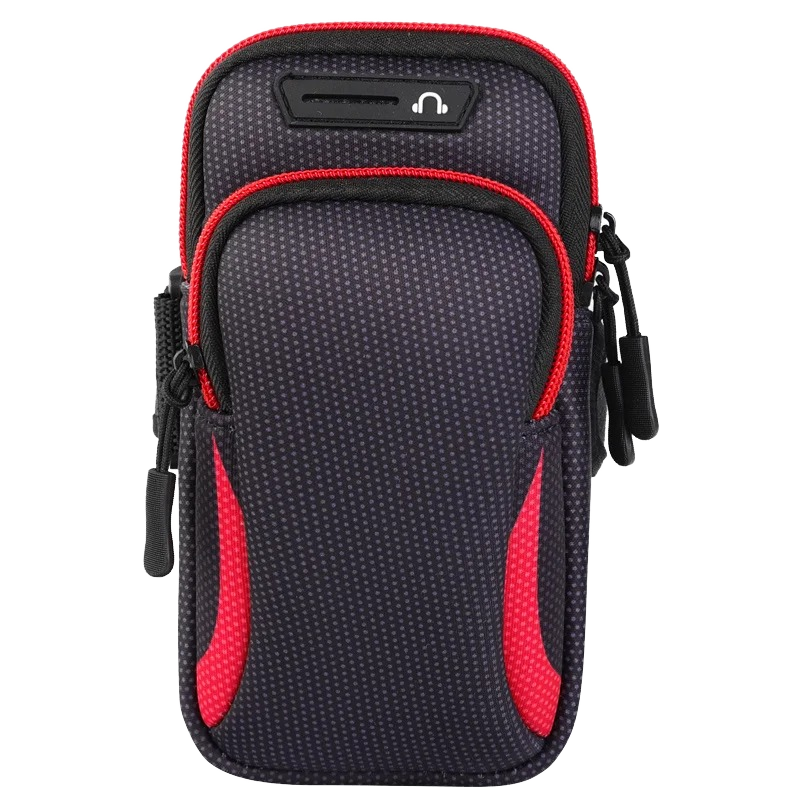 Universal Nylon Phone Armband Outdoor Waterproof Running Sports Arm Phone Holder with Headphone Jack Mobile Phone Bag