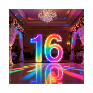 Grande supporto luce numeri decorazione di nozze fornitura per festa 3ft con luci numero gigante 4ft lettera tendone sposami Mr e Mrs - Product Image 5