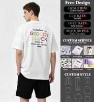 T-shirt Homme Blanc Personnalisé avec Logo par Transfert Thermique, Coton Léger, Coupe Oversize, Style Streetwear, Vente en Gros, Collection Été