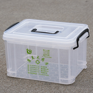Caja de plástico para medicamentos, botiquín de primeros auxilios portátil de doble capa con 10 rejillas para uso doméstico, color blanco marfil transparente - Product Image 2
