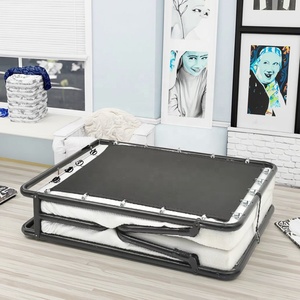 ENKE Cadre de lit plateforme en métal pliable et réglable de haute qualité avec rangement, taille double, pour appartement, chambre à coucher, design moderne - Product Image 1