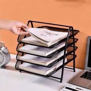 Organisateur de bureau à 4 niveaux en métal, porte-documents en maille, classeur de magazines, support de documents pour le bureau, la maison et l'école - Product Image 6