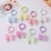 Nouveau porte-clés 3D en peluche motif nœud papillon, style dessin animé Kawaii, 8 couleurs tendance, vintage coréen, pour voiture, sac, accessoire de mode
