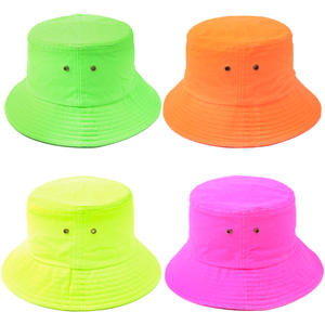 Cappelli da sole pieghevoli UPF50 + Neon arancione verde pescatori cappello da sole in cotone lavato giallo fluorescente cappello da campeggio a tesa larga - Product Image 5
