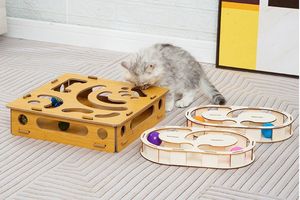 Produttore professionale <span class=keywords><strong>di</strong></span> nuovo gatto intelligente giocattolo Puzzle moderno labirinto <span class=keywords><strong>di</strong></span> legno gioco con palla <span class=keywords><strong>di</strong></span> peluche in cartone <span class=keywords><strong>di</strong></span> imballaggio - Product Image 2