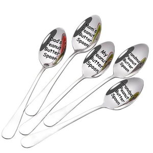 Regalos para la Familia, Cuchara de Acero Inoxidable Grabada Creativa, Regalo para el Día de la Amistad, Cuchara de Postre Personalizada - Product Image 4