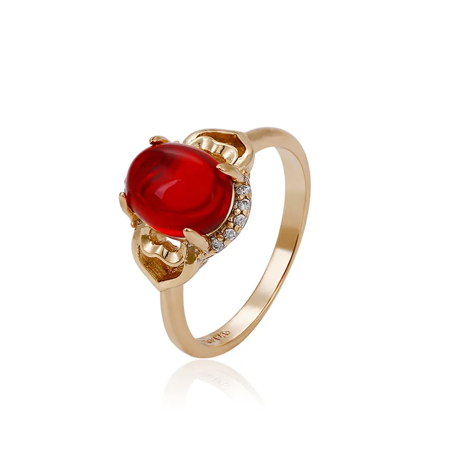 14720 XUPING Jewelry luxury gemstone jewelry 18K gold color Environmental Copper Artificial zircon Large ruby retro finger rings