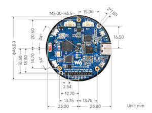 Carte de développement ESP32-<span class=keywords><strong>S3</strong></span>-Touch-AMOLED-1.75 ESP32 <span class=keywords><strong>S3</strong></span> avec écran tactile circulaire AMOLED de 1,75 pouce et GPS - Product Image 4