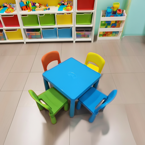 Silla plegable desmontable colorida respetuosa con el medio ambiente de alta calidad y juego de mesa de plástico para niños y niños - Product Image 1