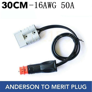 High Current 50A Amderson Connector Style Plug to Male <strong>Cigarette</strong> Plug Socket 15A Adapter Cable <strong>Extension</strong> <strong>Lead</strong> - Product Image 5