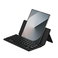 Penyangga Keyboard Ultra Tipis 7mm untuk Smartphone dan Tablet dengan Koneksi Simultan dan Penutup Pelindung Kulit PU