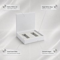 Caixa de Presente Rígida Personalizada em Duas Peças com Inserto de Espuma EVA Branca Fosca, Embalagem Luxuosa para Cosméticos e Fragrâncias, OEM 100pcs MOQ
