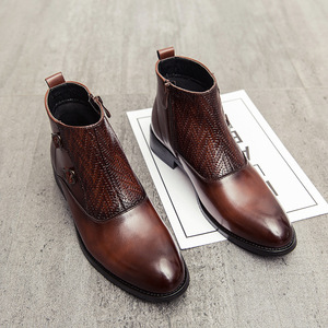 Zapatos de Cuero Estilo 2026 para Hombre, Botas de Cuero de Media Pantorrilla con Diseño Moderno, Botas de Cuero Casuales a la Moda - Product Image 4