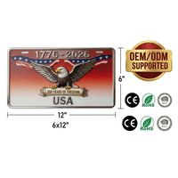 Plaque d'immatriculation en aluminium gaufré Aigle, édition 250e anniversaire Wanfeng USA, finition brillante, épaisseur 0,3-1 mm, vente en gros directe usine