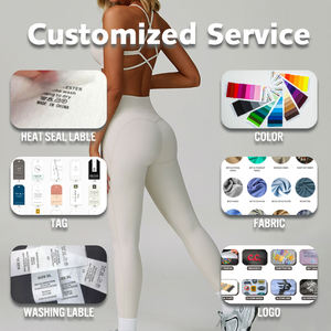 Benutzer definierte Premium Cutout Back Yoga Set Frauen <span class=keywords><strong>Neck</strong></span> holder Enge Passform Schnellt rockn endes Training Hoc hinten sive Athletic Sports 2-teiliges Set - Product Image 3