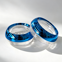 Pots cosmétiques vides Spot 50g, corps de pot transparent avec couvercle à vis électroplaqué bleu, pots de rangement pour safran