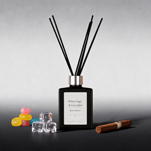 Luxury Matte Square Glass Reed <b>Diffuser</b> Set White Sage <b>Lavender</b> For Modern Home Decor Wholesale Private Label Premium Set - Product Image 4