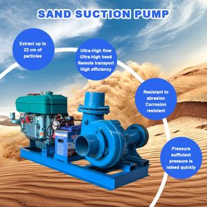 Pompe à sable horizontale, moteur diesel, excavateur de sable marin, pompe de retrait de boue de fond de rivière, pompe d'aspiration de sable - Product Image 3
