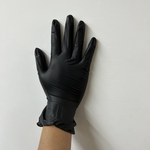 Guantes protectores de vinilo de nitrilo negro de 9 pulgadas gruesos de alta calidad, guantes de seguridad alimentaria para peluquero sin polvo - Product Image 4