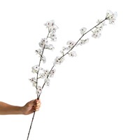 Ranting Bunga Sakura Buatan Gaya Zen 2 Cabang, Model Plastik Sutra untuk Dekorasi Lantai, Cocok untuk Aula Pernikahan