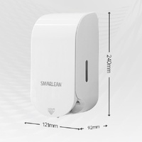 Distributeur de savon liquide mural en plastique ABS OEM commercial, adhésif, rechargeable, blanc, manuel