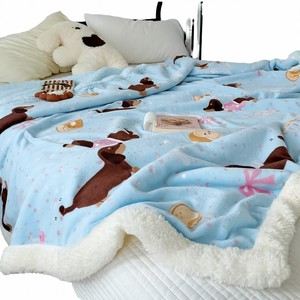 Cartoon-Style <strong>Double</strong>-<strong>Layer</strong> 100% Polyester Fleeced <strong>Blanket</strong> Solid Joyous Character Pattern Folded Plush for Home Sofa Use Nonwoven - Product Image 5