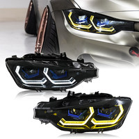 Conjunto de faros delanteros LED para BMW Serie 3 F30 F35 2013-2018, faros LED de alto brillo, luces diurnas de doble lente