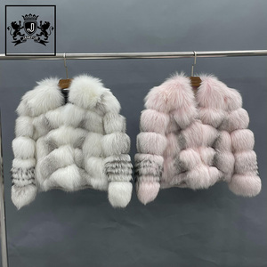 <span class=keywords><strong>Cappotto</strong></span> di <span class=keywords><strong>Pelliccia</strong></span> di Volpe Vera Janefur, Giacca di Lusso Invernale per Donna, Colore Personalizzabile, Blu Chiaro Unico - Product Image 6