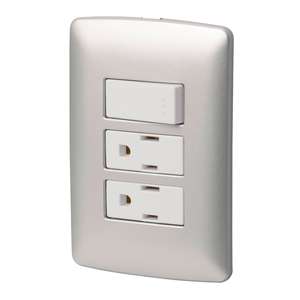 Volteck PA-APCO-I3P Italian Line Carte de contrôle à 2 contacts et plaque d'interrupteur Fiches et prises - Product Image 2