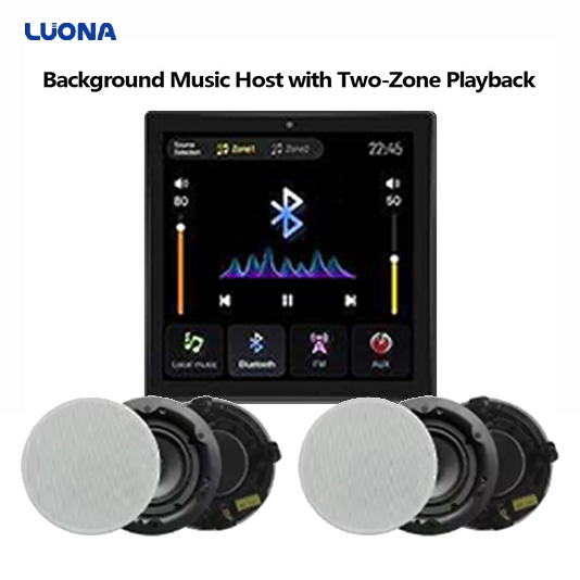 86-Type Wall Mounted Smart Audio Panel, 2 Zone Home Theater System with App Control & BLE 5.0 Connection
