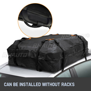 600D/420D 120x90x44cm Large Waterproof Car <b>Cargo</b> Roof <b>Bag</b> Rooftop Luggage Carrier Black Storage Cube <b>Bag</b> Travel SUV Van for Cars - Product Image 3
