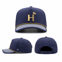 Gorra de Golf de 5 Paneles con Logotipo de Goma en Relieve Personalizado, Borde Curvo Perforado con Láser, Estilo Marinero, Unisex