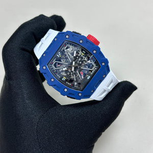 High-quality Blue Carbon Fiber <b>Skeletonized</b> Business Men's <b>Watch</b> <b>Automatic</b> Mechanical <b>Watch</b> - Product Image 6