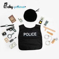 Disfraz de policía para niños, Conjunto de Policía de lujo con herramientas de madera Z10442D